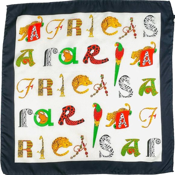 Made in Italy "Africa Safari" Nordstrom Silk Scarf - 20" - Picture 1 of 6